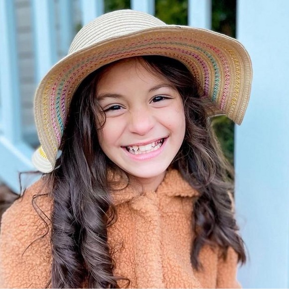 Cat & Jack Accessories Cat Jack Girls Straw Striped Floppy Hat